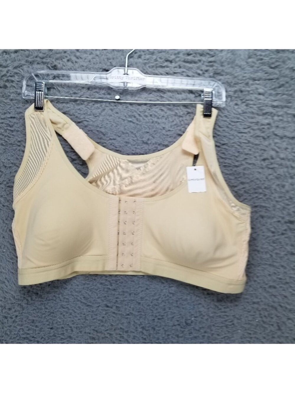 Embraced Bra Womens XL Tan Front Closure Adjustable Strap *NWT*